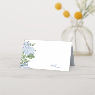 Cartão De Mesa Casamento Clássico com Hortênsia Azul