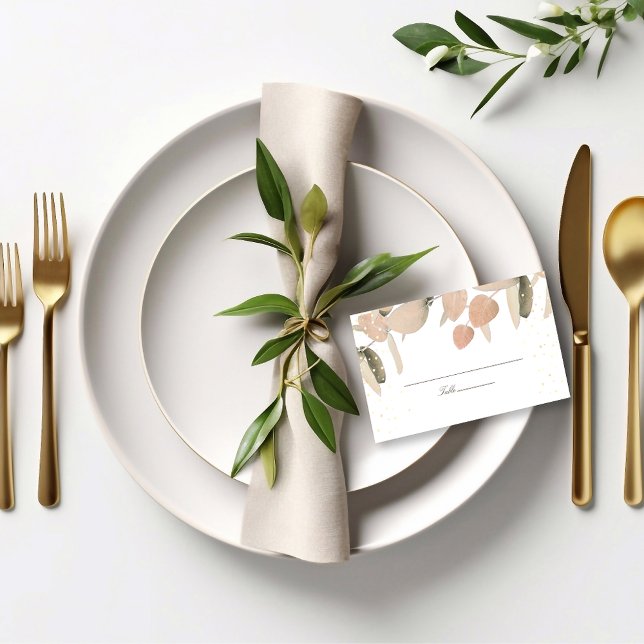 Cartão De Mesa Casamento Clássico De Eucalyptus Glitter (Criador carregado)