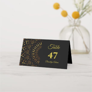 Cartão De Mesa Casamento clássico de luxo elegante com mandala tr