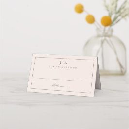 Cartão De Mesa Casamento Clássico Monograma
