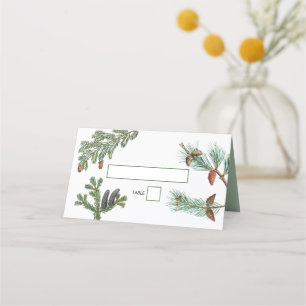 Cartão De Mesa Casamento com a Floresta de Pinheiros Russos