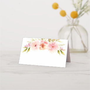 Cartão De Mesa Casamento com Aguarela de Água Rosa Bonita
