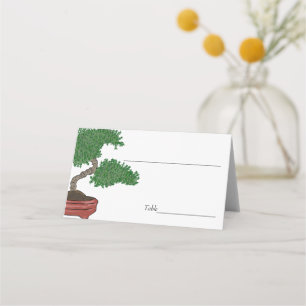 Cartão De Mesa Casamento com Bonsai Tree