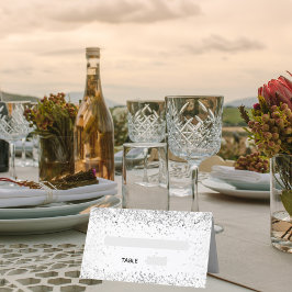 Cartão De Mesa Casamento com brilho branco de prata