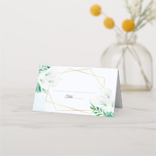 Cartão De Mesa Casamento com Lily Floral, Calla Branca Moderna