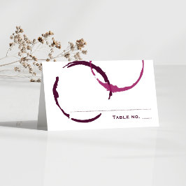 Cartão De Mesa Casamento com Mancha de Vinho Tinto Rústico