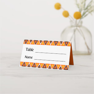 Cartão De Mesa Casamento com Padrão de Textura Etnica Africana Se