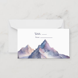 Cartão De Mesa Casamento com paisagens cobertas de neve