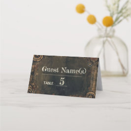 Cartão De Mesa Casamento com Steampunk Noir