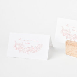 Cartão De Mesa Casamento Cor-de-Rosa Espelho Elegante