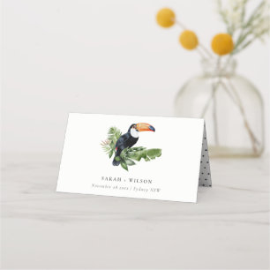 Cartão De Mesa Casamento da Fauna Toucana da Floresta Tropical El