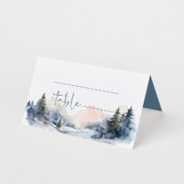 Cartão De Mesa Casamento da Floresta de Inverno da Rússia Woodlan