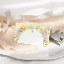 Cartão De Mesa Casamento de abelhão de flores silvestres elegante