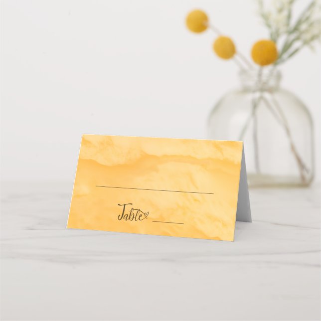 Cartão De Mesa Casamento de água com Ouro de água costeira e turq (Frente)