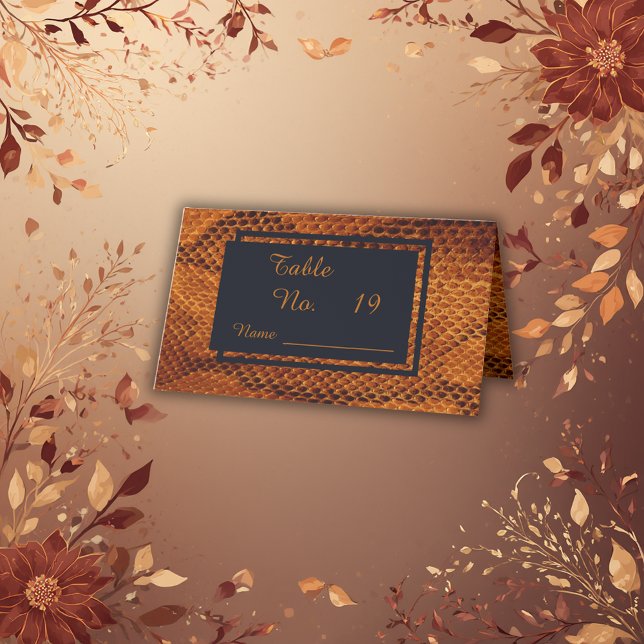 Cartão De Mesa casamento de animal de pele de cobra de luxo selva (Criador carregado)