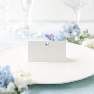 Cartão De Mesa Casamento de Arco Desenhado à Mão Azul Francês