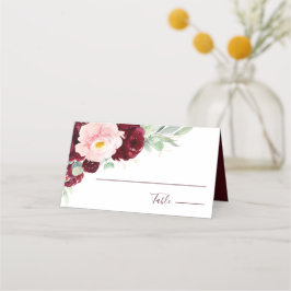 Cartão De Mesa Casamento de Blush Floral Moderno