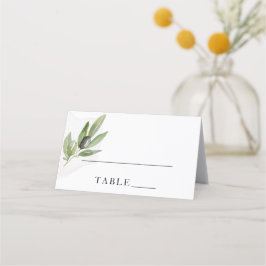 Cartão De Mesa Casamento De Caligrafia Elegante Do Branch De Oliv