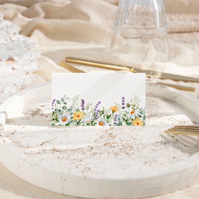 Cartão De Mesa Casamento de Chamomile & Eucalyptus Wildflower (Criador carregado)