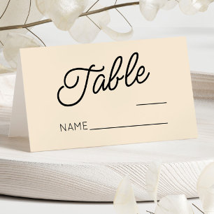 Cartão De Mesa Casamento de Champanhe Minimalista Moderno
