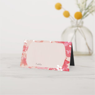 Cartão De Mesa Casamento de Coral de Escamudo Floral Rosa-Cor-de-