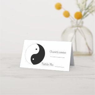 Cartão De Mesa Casamento De Design Branco E Preto Yin Yang