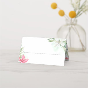 Cartão De Mesa Casamento de Destino das Flores de Praia Tropicais