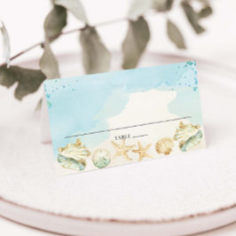 Cartão De Mesa Casamento de destino na praia de aniversário de no