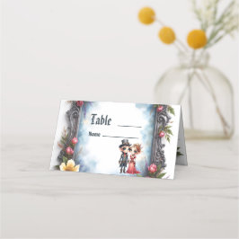 Cartão De Mesa Casamento de Elfo Steampunk Caprichoso