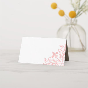 Cartão De Mesa Casamento de Fleur de Lis, cor-de-rosa,