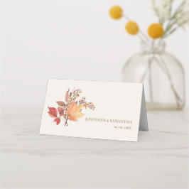 Cartão De Mesa Casamento de Flor Boho Moderno Rústico de Outono