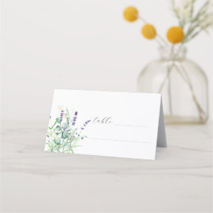 Cartão De Mesa Casamento de Flor Roxo Eucalyptus lavanda