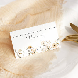 Cartão De Mesa Casamento de flor selvagem de outono de Boho