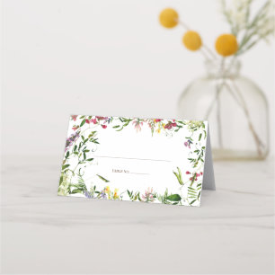 Cartão De Mesa Casamento de Flor Selvagem de Verão Moderno