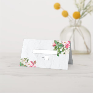 Cartão De Mesa Casamento de Flores de Aquarela Magnolia