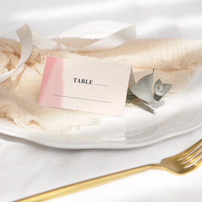 Cartão De Mesa Casamento de Fotografias de Script Bold Blush & Bl (Criador carregado)