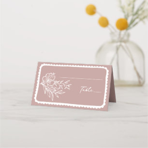 Cartão De Mesa Casamento de Frame de Desenho de Mão Floral