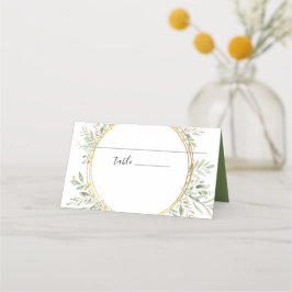 Cartão De Mesa Casamento de Frame Elegante Greenery