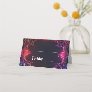 Cartão De Mesa Casamento de Fusão Cyber-Medieval