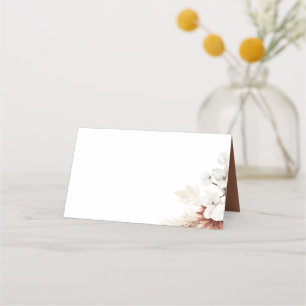 Cartão De Mesa Casamento de Grass de Terracotta White Floral Pamp