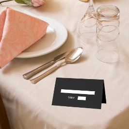 Cartão De Mesa Casamento de guião branco preto