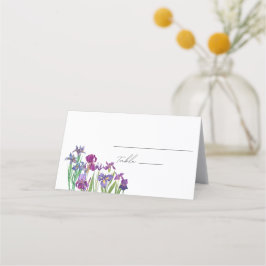 Cartão De Mesa Casamento de guião de flor Iris com coloração aquo