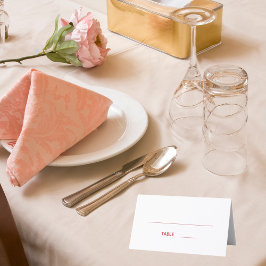 Cartão De Mesa Casamento de guião vermelho branco
