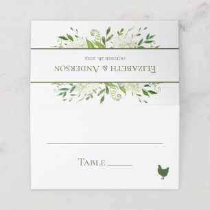 Cartão De Mesa Casamento de Hortênsias Brancas