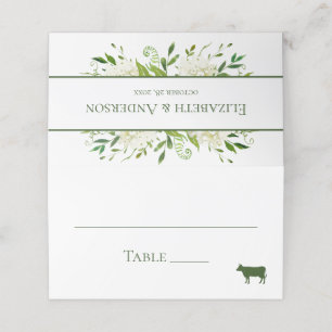 Cartão De Mesa Casamento de Hortênsias Brancas