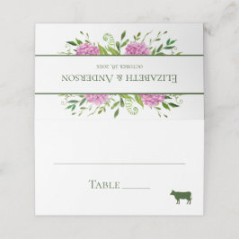 Cartão De Mesa Casamento de Hortênsias Rosa