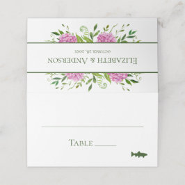 Cartão De Mesa Casamento de Hortênsias Rosa