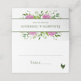 Cartão De Mesa Casamento de Hortênsias Rosa