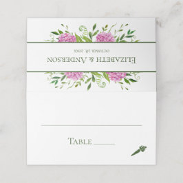 Cartão De Mesa Casamento de Hortênsias Rosa