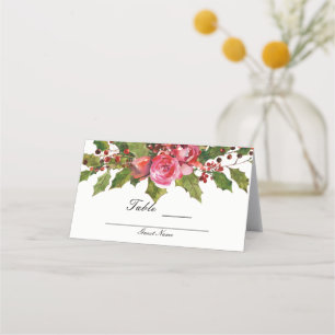 Cartão De Mesa Casamento de Inverno de Dezembro Mesa Floral de Az